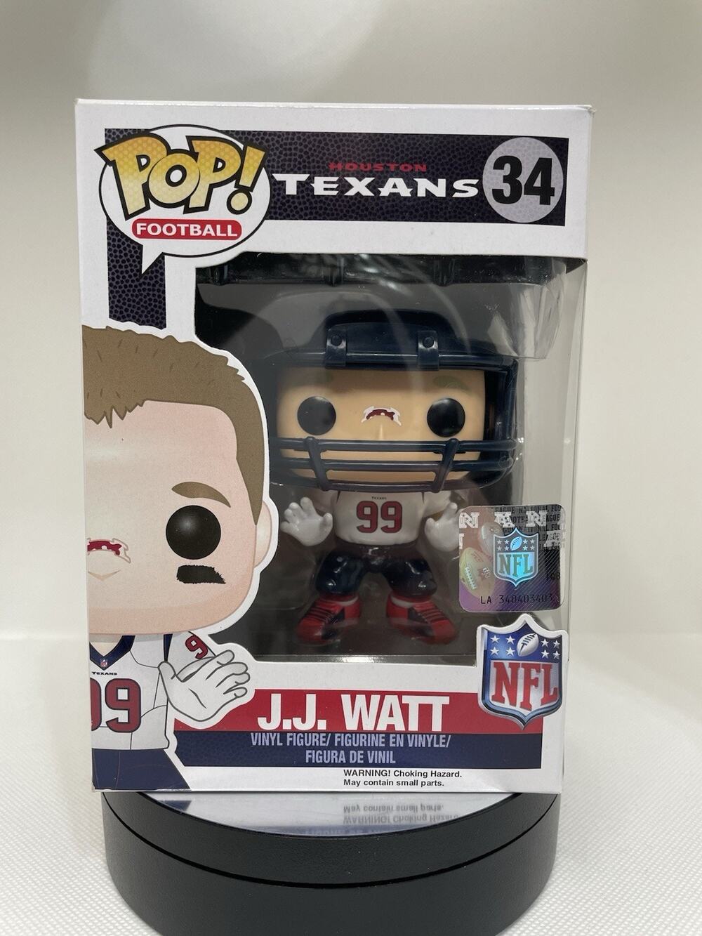 Funko Pop JJ Watt 2nd Wave 34, NFL, W/Protector, Near Mint